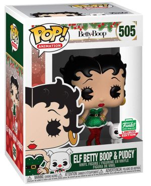 Pop Figurine Pop Betty Boop & Pudgy Christmas (Betty Boop) Figurine in box