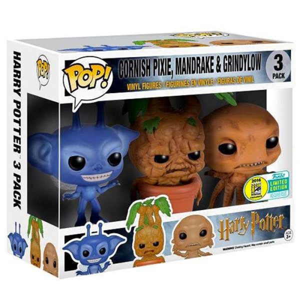 Pop Figurines Pop Cornish pixie, Mandrake et Grindylow (Harry Potter) Figurine in box