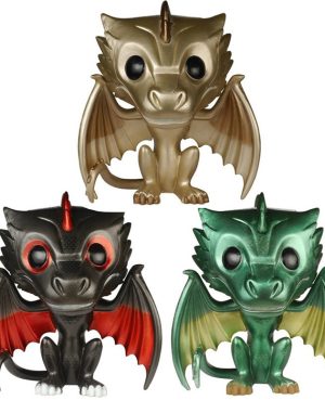 Figurines Pop Rhaegal, Viserion et Drogon m?tallis?s (Game Of Thrones)