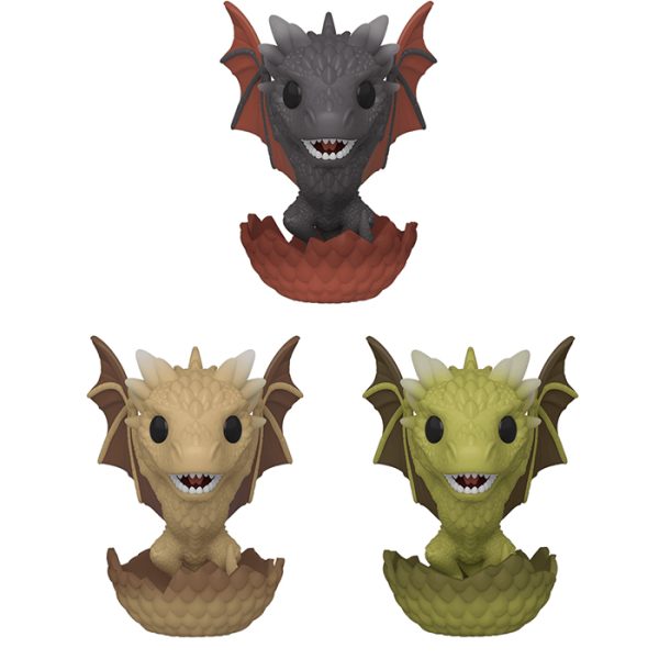 Figurine Pop Drogon, Viserion et Rhaegal in eggs (Game Of Thrones)