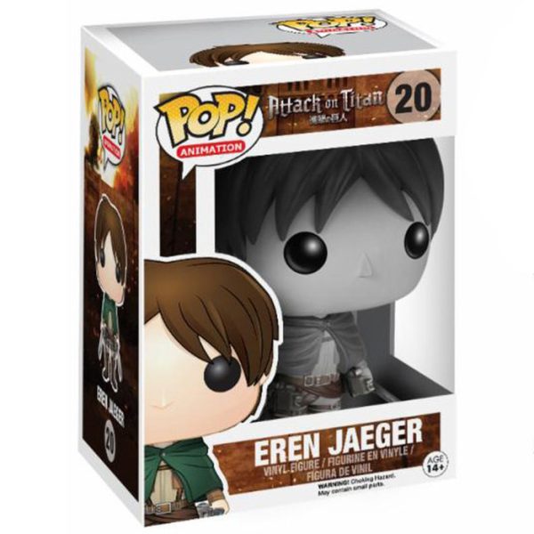 Pop Figurine Pop Eren Jaeger noir et blanc (Attack On Titan) Figurine in box