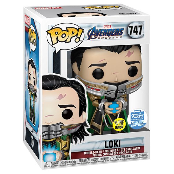 Pop Figurine Pop Loki avec Tesseract (Avengers Endgame) Figurine in box