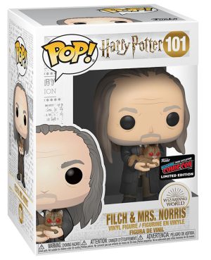 Pop Figurine Pop Filch et Mrs Norris (Harry Potter) Figurine in box