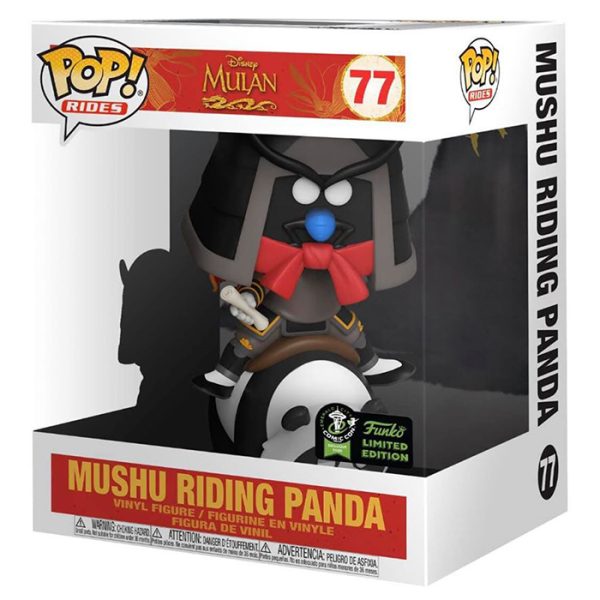 Pop Figurine Pop Mushu riding panda (Mulan) Figurine in box