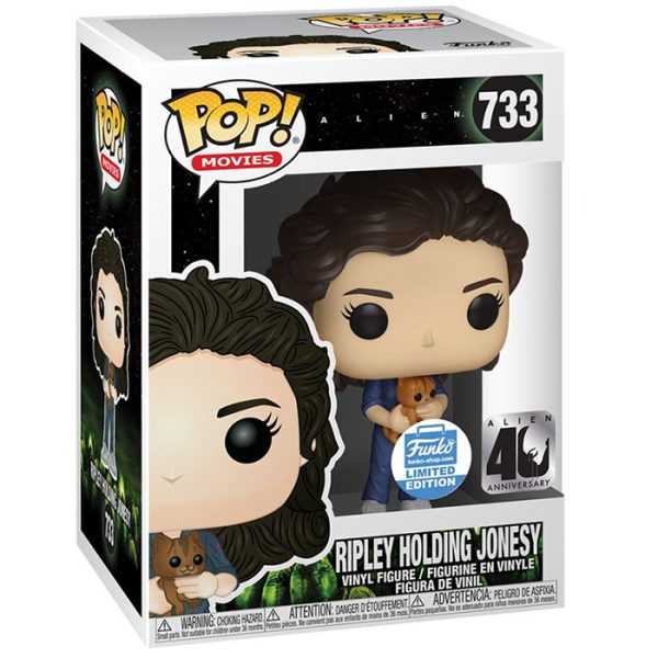 Pop Figurine Pop Ripley holding Jonesy (Alien) Figurine in box