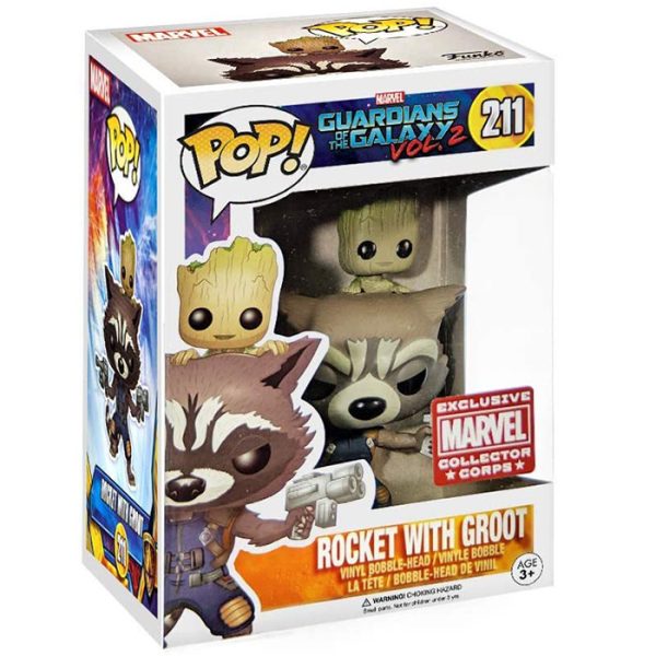 Pop Figurine Pop Rocket with Groot (Guardians Of The Galaxy Vol.2) Figurine in box