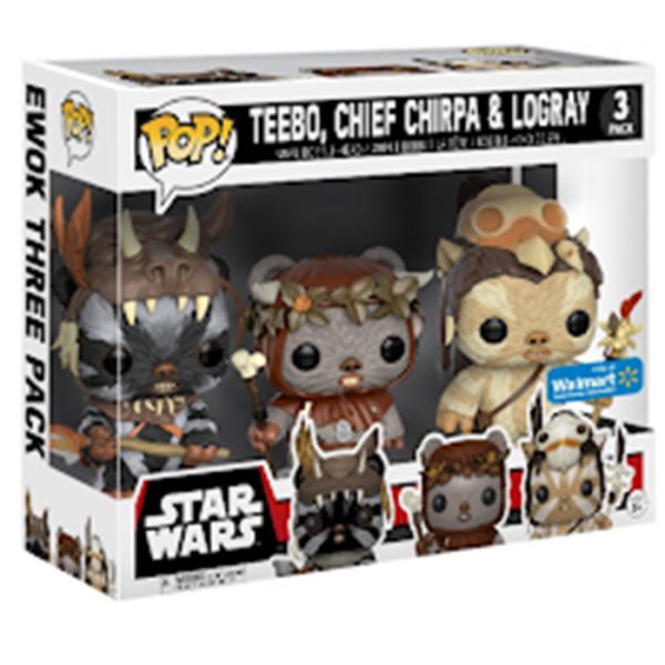 Pop Figurines Pop Teebo, Chief Chirpa et Logray (Star Wars) Figurine in box